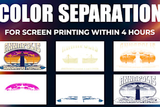 do spot and simulated color separation for screen printing