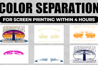 do spot and simulated color separation for screen printing
