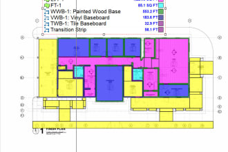 do flooring, paint, ceiliing takeoff and cost estimation by planswift