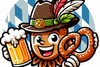 design an awesome octoberfest mascot logo for you  with express delivery