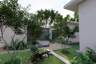 do courtyard design for a modern luxury house