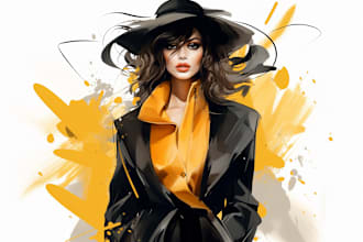 create fashion character logo caricature and friendship portrait