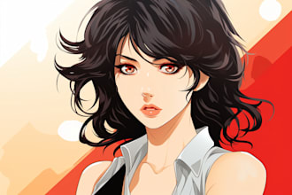 draw a manga comic character caricature and friendship portrait