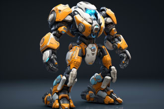 create mecha, gundam, robot and armor in detail
