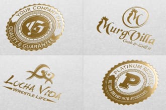 design stamp badge seal vintage modern gold logo