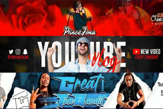 design youtube banner, twitch banner, linkedin cover, facebook cover