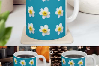 make daisy patterned cup designs
