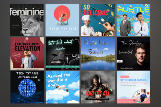design a web3, futuristic podcast cover artwork