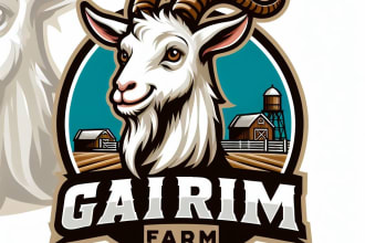 design outstanding pet goat farm mascot logo  for you with express delivery