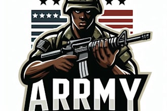design super army soldier mascot logo design  with unlimited revision