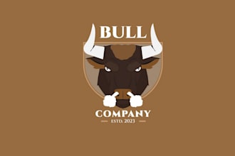 design knowledge and trusted creative runaway bull logo