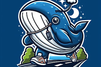 give a high quality whale street mascot logo design with express delivery