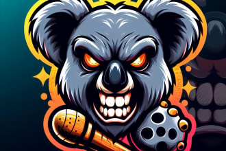 design super unique mad koala mascot logo for for business