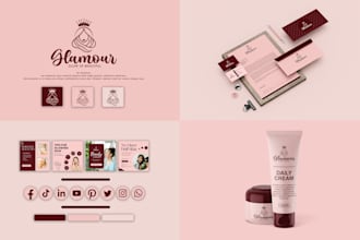 do signature logo design, brand identity with complete branding kit