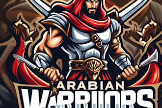 design an awesome arabian warriors mascot logo for you with express delivery
