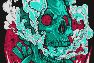 do design stoner, psychedelic, weed, metal cover and tshirt
