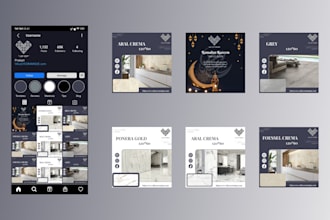 design instagram, facebook posts and story