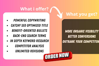 do amazon listing optimization product description writing, amazon listing SEO