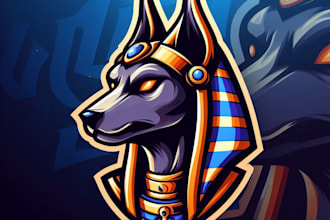 do wonderful anubis head esport mascot logo design