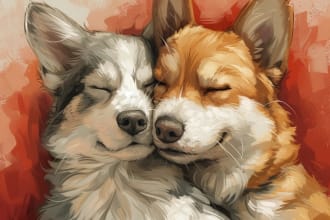 create pet portrait, dog portrait, cat portrait drawing
