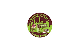design funky food truck park logo