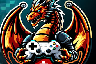 make gaming dragon mascot logo  design for you