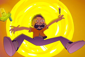 draw you or your oc in the famous rick and morty artstyle