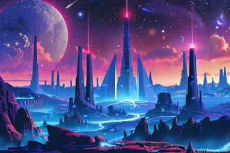 do illustration of futuristic cyberpunk city