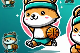 do cute animal character and cartoon mascot logo design
