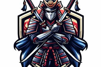 design super japanese samurai warrior mascot logo for your business