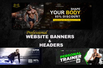 design modern website banners, sliders, headers and hero images