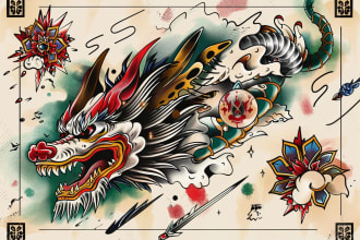 make you a traditional old school tattoo style design