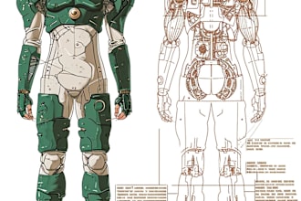 do mecha robot armor character concept for you