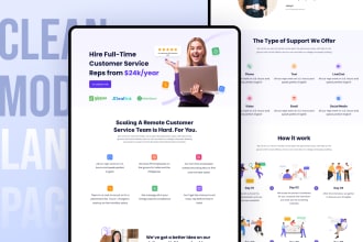 design a unique, modern website landing page ui ux by figma
