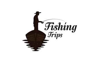 design business people enjoy fishing logo