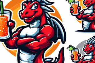 do dragon , juies , mascot logo design