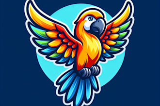 do parrot , sky, design, wonderful , mascot logo design