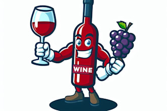 do wine  , bar ,  mascot  , animal , logo design
