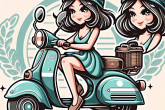 do italian scooter, motorcycle, bike, car, racing club, vintage logo design