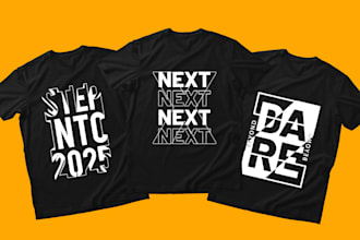 create trendy typography and graphic t shirt design for your brand