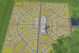 design and render community, regional and urban plaining, colony, site