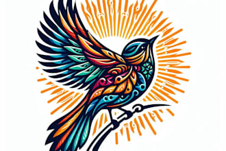 design super beautiful bird, animal, pet bird mascot logo in 12 hours
