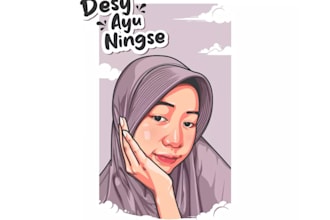 draw minimalist vector potrait cartoons form yout photo