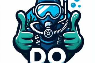 do scuba, diving, mascot logo design