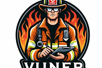 do firefighters, volunteer, mascot logo design