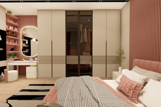 realistic 3d interior design and rendering into lumion
