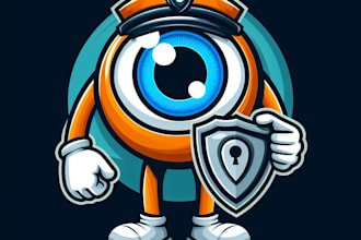 do eye catchy security company modern mascot logo design
