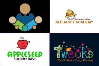 make a custom children and childcare logo with vector file
