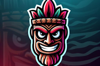 do tiki modern style mascot logo design