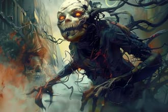 create fantasy horror and any fantasy horror character